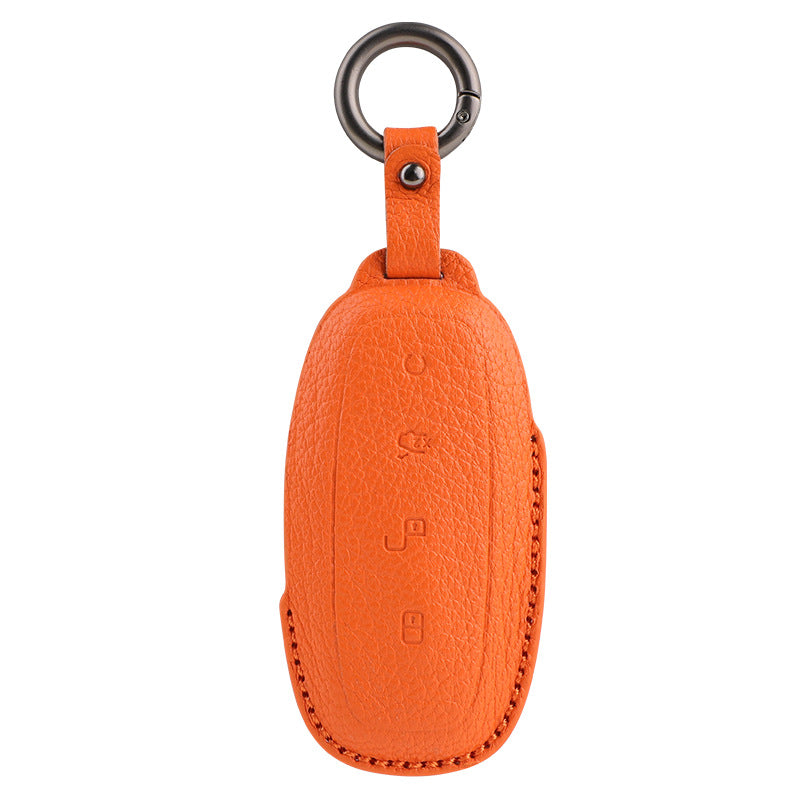 Luxury Leather Car Key Case Cover Fob Shell for DENZA